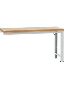 Manuflex Anbauwerkbank Profi Standard, Tischplatte Multiplex, 1750 x 700 mm, lichtgrau