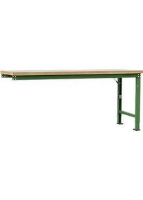 Manuflex Anbauwerkbank Profi Spezial, Tischplatte Kunststoff, 2000 x 700 mm, resedagr&uuml;n