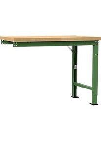 Manuflex Anbauwerkbank Profi Spezial, Tischplatte Multiplex, 1250 x 700 mm, resedagr&uuml;n