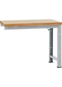 Manuflex Anbauwerkbank Profi Standard, Tischplatte Multiplex, 1250 x 700 mm, alusilber