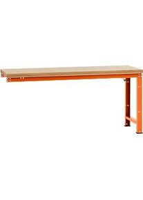 Manuflex Anbauwerkbank Profi Standard, Tischplatte Multiplex, 2000 x 700 mm, rotorange