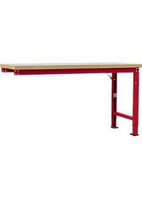 Manuflex Anbauwerkbank Profi Spezial, Tischplatte Kunststoff, 1750 x 700 mm, rubinrot