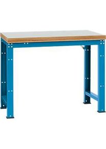 Manuflex Werkbank Profi Standard, Tischplatte Kunststoff B 1250 x T 700, lichtblau