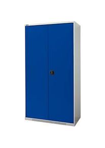 Schäfer Shop Schäfer Shop Genius Schwerlastschrank FS, Stahlblech, B 1055 x T 520 x H 1950 mm, 5 OH, lichtgrau/enzianblau, bis 1000 kg