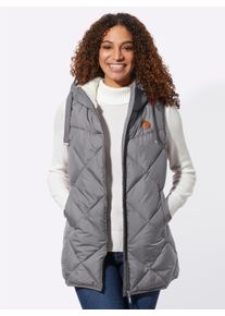 WITT Damen Kapuzenweste mit Fleece-Futter, grau, Größe 42, 100% Polyester. Wattierung: 100% Polyester. Kapuzenfutter: 100% Polyester