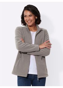 WITT Damen Fleecejacke mit Reissverschluss-Taschen, taupe, Größe 40, 100% Polyester