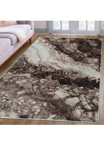 Teppich »Sonnenhang« rechteckig 9 mm Höhe mit besonders weichem Flor, Kurzflor, modernes Marmor Design , beige , my home , Obermaterial: 100%...
