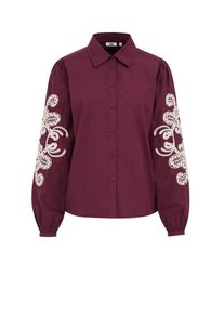 WE Fashion Bluse Damen Gr&ouml;&szlig;e S burgunder / wei&szlig;