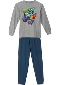 Pyjama mit weicher Bio-Baumwolle (2-tlg. Set) in grau, Grösse 176/182, 100% Baumwolle, aus über 80% Baumwolle, bonprix