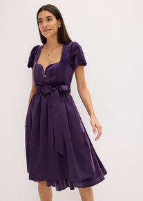 Dirndl avec tablier (ens. 2 pces) en violet, Taille 48, Couleur/Motif: violet foncé, bonprix