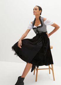 Dirndl mit Samtrock (2-tlg.Set) in schwarz, Gr&ouml;sse 50, bonprix