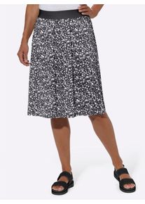 WITT Damen Jerseyrock im Doppelpack, schwarz + schwarz-wei&szlig;-bedruckt, Gr&ouml;&szlig;e 52, 50% Baumwolle, 50% Modal