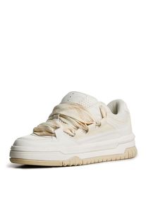 Bershka Sneaker Damen, hellbeige / weiß, Größe 37
