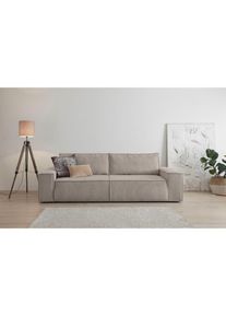 3-Sitzer »SHERWOOD Schlafsofa (257cm) Cord, Samtvelours, Vintage-Lederoptik« Schlaffunktion mit Bettkasten (ca. 136/200cm) , Home Affaire