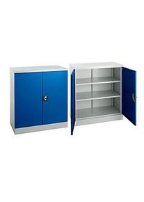 Schäfer Shop 2er-Set Schäfer Shop Select Stahlschrank, 2OH, B 916 x T 422 x H 1000 mm, lichtgrau/enzianblau