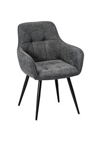 Mid.you Armlehnstuhl , Grau , Metall, Textil , konisch , 57x84x60 cm , Esszimmer, St&uuml;hle, Polsterst&uuml;hle