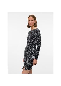 V&eacute;ro Moda Vero Moda, Unisex, Midikleid &raquo;VMBELLA LS SHORT SQ DRESS JRS GA&laquo; Partykleid, festlich, mit Pailletten, schwarz detail:silber sequins, XL, N-Gr, Kurzes 