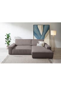Home Affaire Ecksofa »NEU: SHERWOOD XXL 284, Big-Sofa L-Form, tiefe Sitzfläche 95 cm, Cord« Recamiere rechts/links, als Schlafsofa stellbar, Cord u. Leinenoptik...