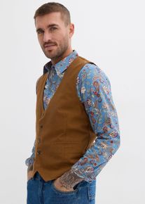 Weste aus Baumwollcanvas in braun, Grösse 50, 100% Baumwolle, bonprix