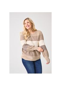 Only CARMAKOMA , Strickpullover »CARNEW DARIA L/S STRIPE PULLOVER KNT« , weiss , Pullover von Only CARMAKOMA