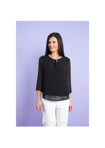 Seidel Moden , Chiffonbluse »Exklusiv bei OTTO«, 3/4 -Arm mit transparenten Ärmeln und MADE IN GERMANY , schwarz , 3/4-Arm Bluse von Seidel Moden