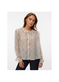 V&eacute;ro Moda Vero Moda, Unisex, R&uuml;schenbluse &raquo;VMPETRA LS SHIRT WVN GA NOOS&laquo;, oatmeal aop:tally, L, Bluse von Vero Moda