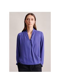 Seidensticker , Wickelbluse »Schwarze Rose«, 1/1 V-Neck Uni , blau , Passform: Regular