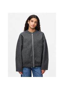 Pieces, Unisex, Pieces Blouson &raquo;PCDEBBIE LS BOMBER JACKET NOOS&laquo; ohne Kapuze, dunkelgrau melange, XL, Bomberjacke von Pieces