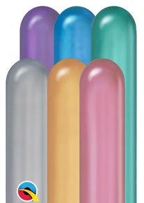 100 ballons à modeler métalliques colorés 1,5 m