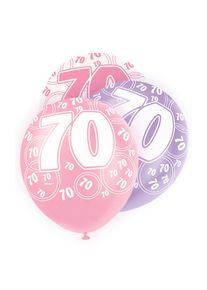 UNIQUE Mix di 6 palloncini del 70esimo compleanno Rosa 30m