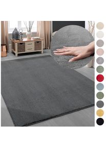 Teppich »Arabell, Kunstfellteppich«, rechteckig, 16 mm Höhe, flauschig, kuschelig, Felloptik, Anti-Rutsch-Unterseite, Waschbar , grau , my home