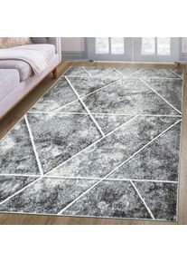 Teppich »Kimly, geometrisches Design in 3D-Optik« rechteckig 9 mm Höhe mit besonders weichem Flor, Kurzflor, modernes Design , grau , my home ,...