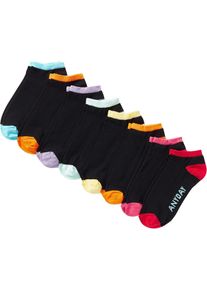 Socquettes jours de la semaine (8 paires) en coton majoritaire en noir, Taille 43-46, Couleur/Motif: noir/multicolore, bonprix