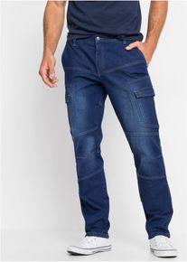 Regular Fit Cargo-Stretch-Jeans Straight in blau, Gr&ouml;sse 54, 98% Baumwolle, bonprix