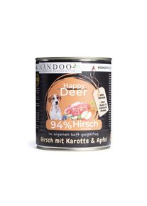Nassfutter Hirsch mit Karotte, Apfel & Gr&uuml;nlippmuschel (800g Dose)