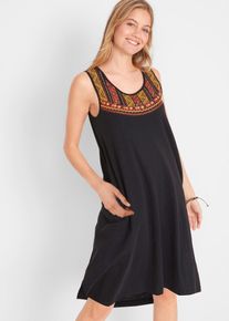 Hänger-Jerseykleid in schwarz, Grösse 44/46 (L), 100% Baumwolle, bonprix