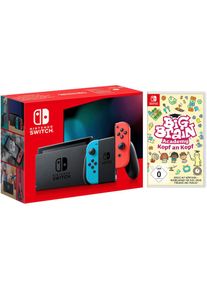 Nintendo Switch , Konsolen-Set »Switch Neon r/b + Gratis Big Brain Academy: Kopf an Kopf (UVP 29,99)« , bunt , Spieler können bis zu acht...