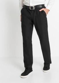 Regular Fit Chinohose aus reinem Leinen Straight in schwarz, Grösse 46, bonprix
