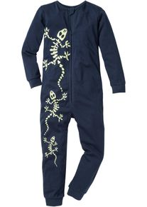 Schlafoverall aus reiner Baumwolle in blau, Grösse 152/158, 100% Baumwolle, bonprix