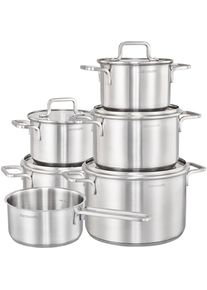 Hanseatic Topf-Set »DAILY«, Edelstahl 18/10, (Set, 11 tlg., Fleischtopf 2x 16 cm / 2x 20 cm / 1x 24 cm, Stielkasserolle 16 cm), handfreundliche Griffe,...