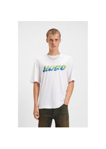 HUGO Blue , T-Shirt »Napolux« Rundhalsausschnitt, regular fit, Logodruck , weiss , T-Shirt von Hugo Blue Menswear