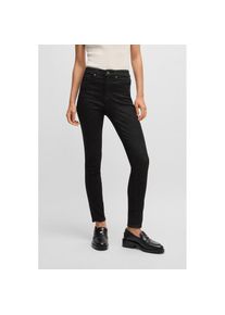 BOSS Orange, Unisex, BOSS Orange Slim-fit-Jeans &raquo;Maye High Rise Slim Premium Unisexmode&laquo; mit BOSS Leder-Badge, schwarz 001, 25, L&auml;nge 34, Slim-fit 