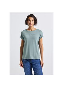 Street One, Unisex, Street One T-Shirt mit Glitzerdetails, arona blau, 40, Sommerliches Shirt von Street One