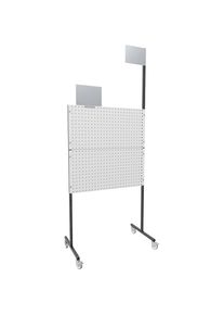 Panneau d'organisation, mobile, 2 tôles perforées, 2 tôles lisses, 4 roulettes pivotantes eurokraft pro
