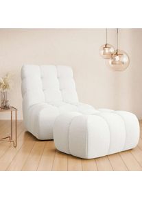 Home Affaire XXL-Sessel »AURELIAN Loveseat XXL mit Hocker im Set, Lese-Sessel, Relaxsessel,«, mit Wellenunterfederung, Struktur fein, Struktur grob, Velours ,...