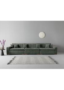 Home Affaire, Home Affaire 3-Sitzer &raquo;Skara XXL&laquo; Lounge-Sofa XXL mit Federkern-Polsterung, in vielen Bezugsvarianten, grau, 100% Polyester, B/H/T: 400 