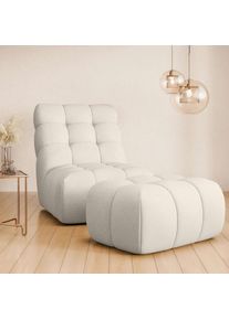 Home Affaire XXL-Sessel »AURELIAN Loveseat XXL mit Hocker im Set, Lese-Sessel, Relaxsessel,«, mit Wellenunterfederung, Struktur fein, Struktur grob, Velours ,...