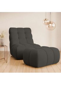Home Affaire XXL-Sessel »AURELIAN Loveseat XXL mit Hocker im Set, Lese-Sessel, Relaxsessel,«, mit Wellenunterfederung, Struktur fein, Struktur grob, Velours ,...