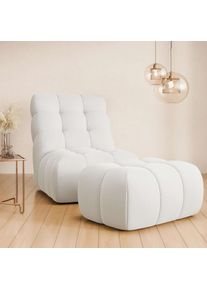Home Affaire XXL-Sessel »AURELIAN Loveseat XXL mit Hocker im Set, Lese-Sessel, Relaxsessel,«, mit Wellenunterfederung, Struktur fein, Struktur grob, Velours ,...