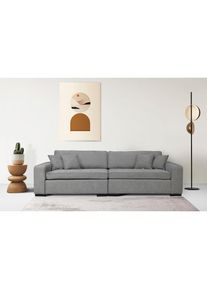 Home Affaire, Home Affaire 2-Sitzer &raquo;Skara XXL&laquo; Lounge-Sofa XXL mit Federkern-Polsterung, in vielen Bezugsvarianten, hellgrau, 100% Polyester, B/H/T: 